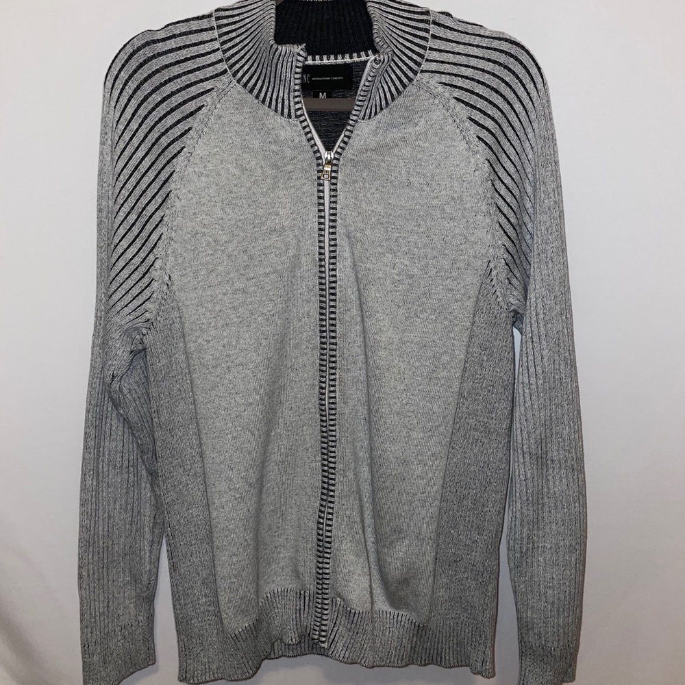 INC International Concepts 1/4 Zip Sweater Gray